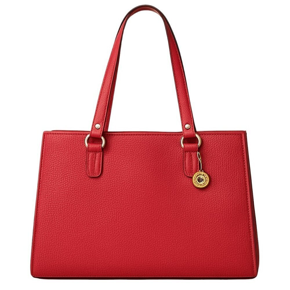 The Sak Hot Pink Woven Tote Bag With Double Straps & Metal Charm